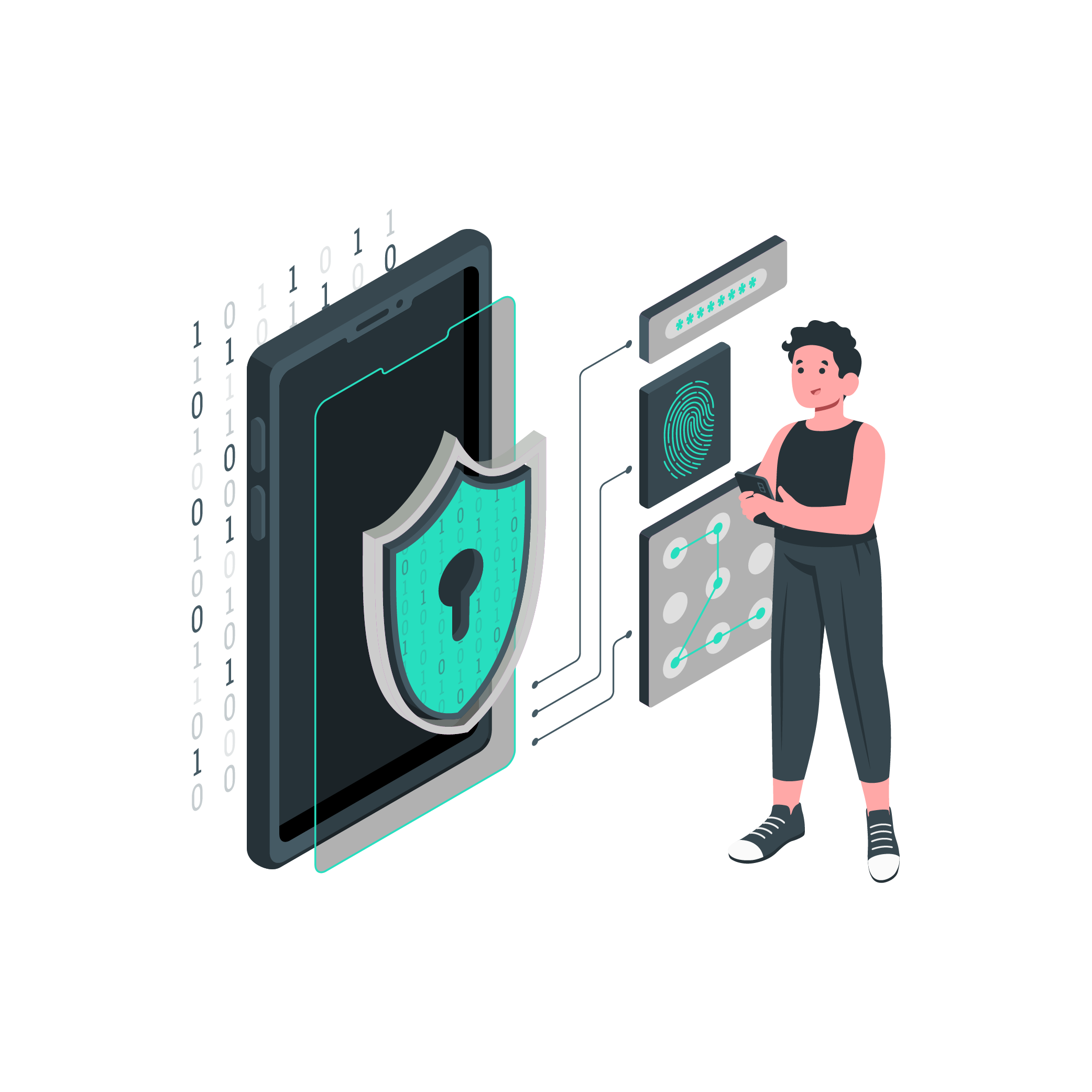 Illustration of data protection and digital security for Worix IT clients
